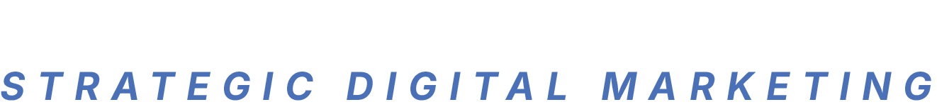 Kevin Welker strateigic digital marketing logo white with blue 4